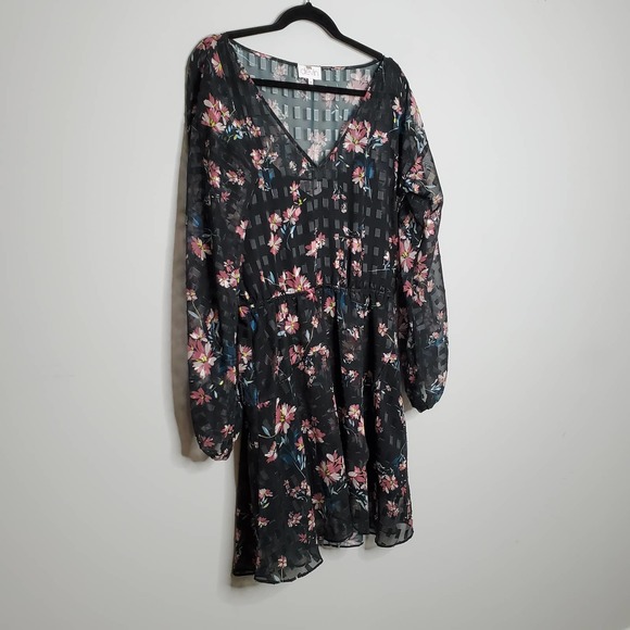 DEVLIN • Black Alexis Midnight Lotus Dress Sz Medium - Picture 3 of 8